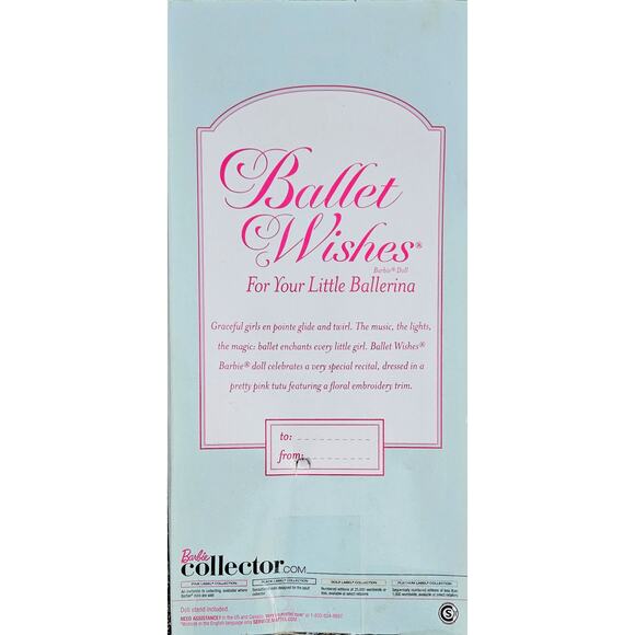 Ballet Wishes Barbie Collector Doll Pink Dress BDH12 BRAND NEW BOX - Picture 4 of 13